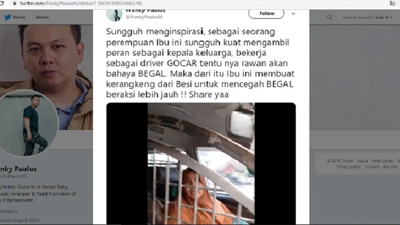 Pengemudi Taksi Online Wanita Ini Bikin Kerangkeng Besi @FrankyPaulus86))