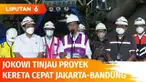 Presiden Joko Widodo meninjau Terowongan Dua, proyek kereta cepat Jakarta-Bandung KCJB, di Purwakarta, Jawa Barat. Presiden berharap kereta cepat Jakarta-Bandung dapat beroperasi pada Juni 2023.