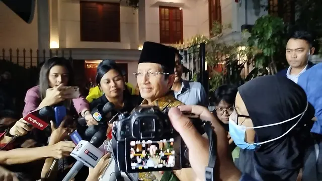 Imam Besar Masjid Istiqlal, Nasaruddin Umar usai menghadap Presiden Terpilih Presiden Terpilih Prabowo Subianto di Kertanegara, Jakarta Selatan pada Senin (14/10/2024).