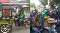 Driver Ojek Online Ini Tampilannya Heboh, Penumpang Tepuk Jidat (IG/grab24jam/lambeonlen)