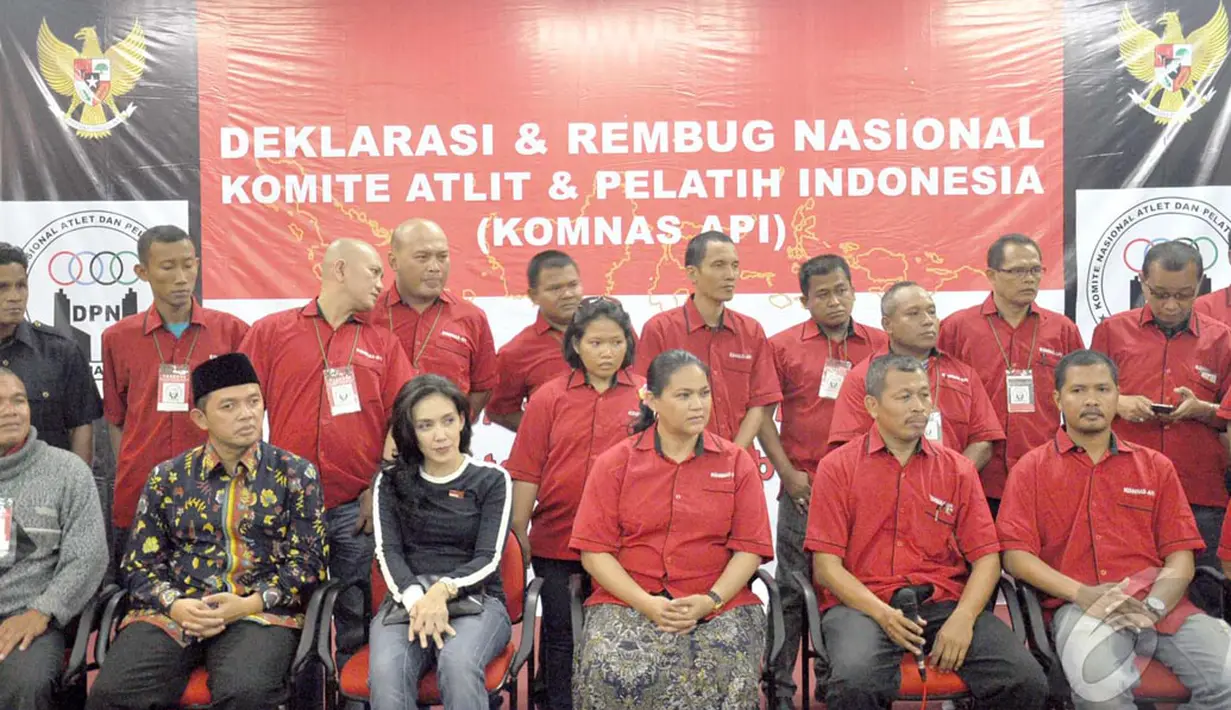 Komnas API didirikan atas dasar kepedulian atlet dan pelatih atas penghargaan yang sangat minim bagi insan olahraga, terutama setelah melewati masa kejayaan sebagai atlet atau pelatih, Jakarta (9/9/2014) (Liputan6.com/Miftahul Hayat)