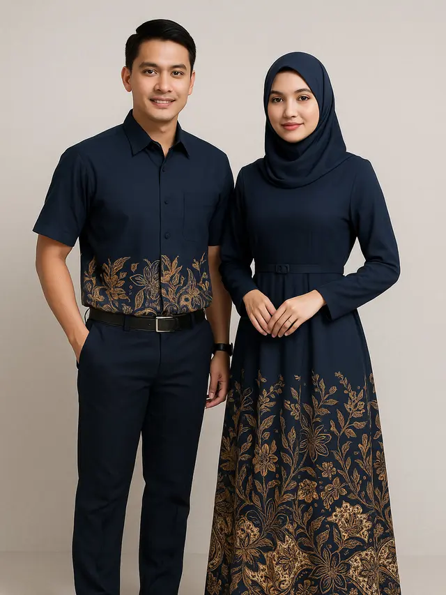 Gamis Batik Sarimbit untuk Kondangan (Image by ChatGPT)