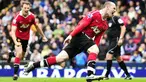 Selebrasi gol striker Manchester United Wayne Rooney ke gawang Blackburn Rovers dalam lanjutan Liga Premier, 14 Mei 2011. AFP PHOTO/GLYN KIRK