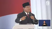 Calon Presiden nomor urut 02 Prabowo Subianto dalam debat keempat Pilpres 2019. (Liputan6.com)