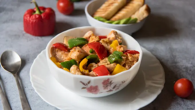 ayam tauco pelangi paprika
