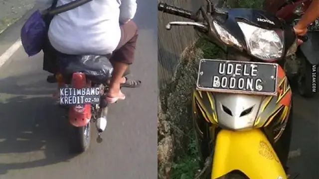 Bukan Angka, Tulisan di Pelat Nomor Motor Ini Bikin Tepuk Jidat
