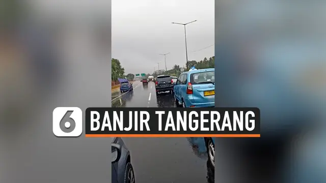 VIDEO: Banjir, Tol Serpong Lumpuh