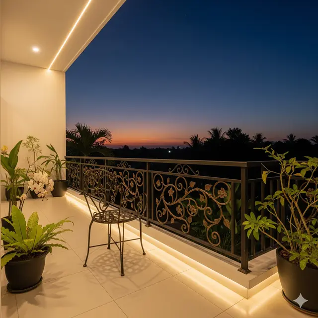 Model Teras Rumah Minimalis dengan Balkon Mungil