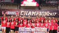 Universitas Surabaya (Ubaya) berhasil mengawinkan gelar putra dan putri kompetisi basket LA Campus League 2017. (Instagram/LA Campus League)