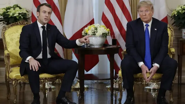 Presiden Donald Trump di NATO Summit 2019 sudah damai dengan Presiden Macron.