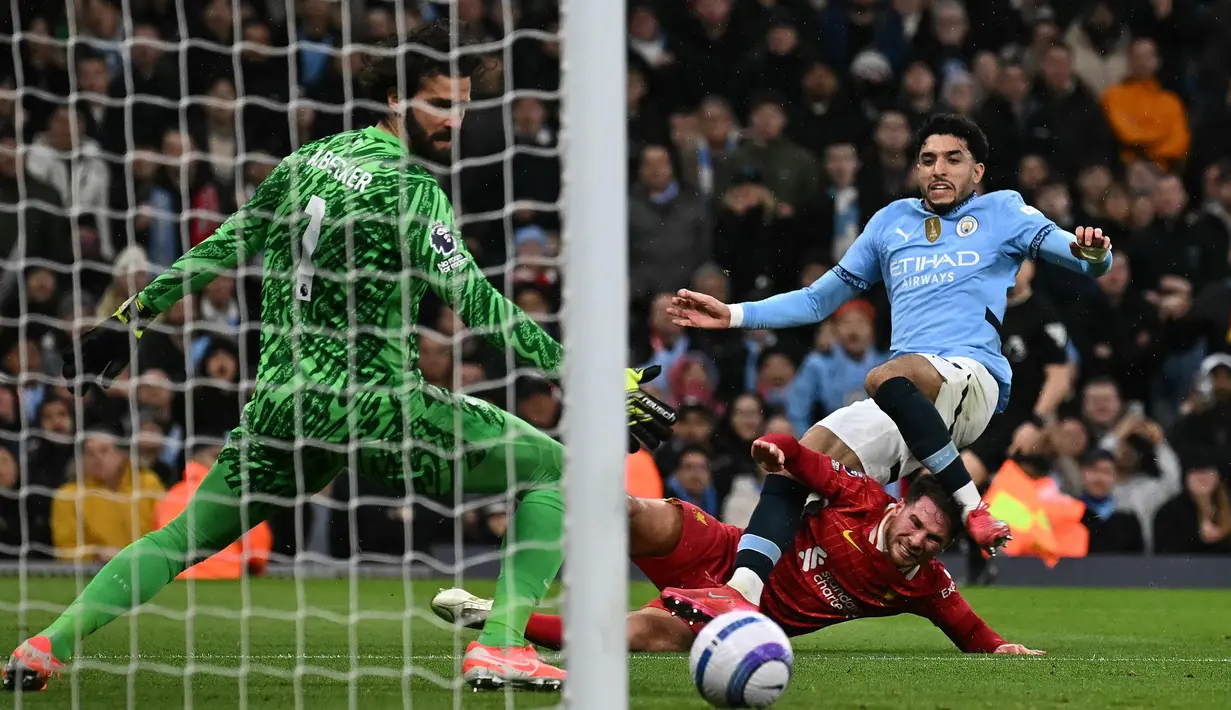 Meski tampil dominan dalam penguasaan bola, Manchester City gagal memanfaatkan sejumlah peluang mencetak gol. (Paul ELLIS/AFP)