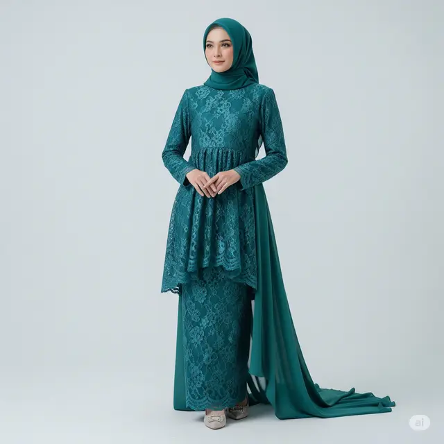 6 Model Baju Gamis Emerald Blue Terbaik untuk Tampil Elegan di Setiap Acara