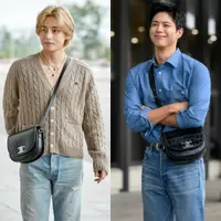 Lihat di sini beberapa potret V BTS dan Park Bo Gum terlihat di bandara mengenakan outfit dari Celine, yang memesona.