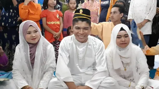 Pria Nikahi 2 Wanita Sekaligus, Warganet Fokus ke Ekspresi Pengantin