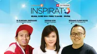 INSPIRATO kali ini akan menghadirkan 4 narasumber hebat antara lain Achmad Zaky, Mohamad Bijaksana Junerosano, Deborah Dewi, dan Rudiantara