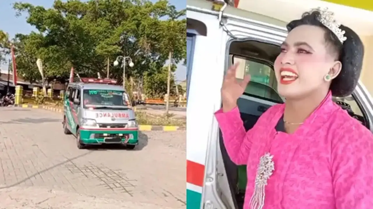 Selalu Siap Siaga, Pria Sopir Ambulans Ini Tetap Antarkan Pasien Meski Pakai Kebaya Pink