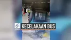 Sebuah bus hilang kendali dan menabrak ruang tunggu halte di China. Insiden ini nyaris melukai seorang gadis kecil.