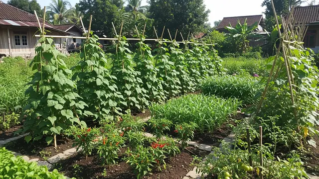 Ide Kebun Koro Pedang untuk Lahan Menganggur sebagai Solusi Hemat Ruang dan Panen Maksimal Model Menggabungkan dengan Tanaman Lain