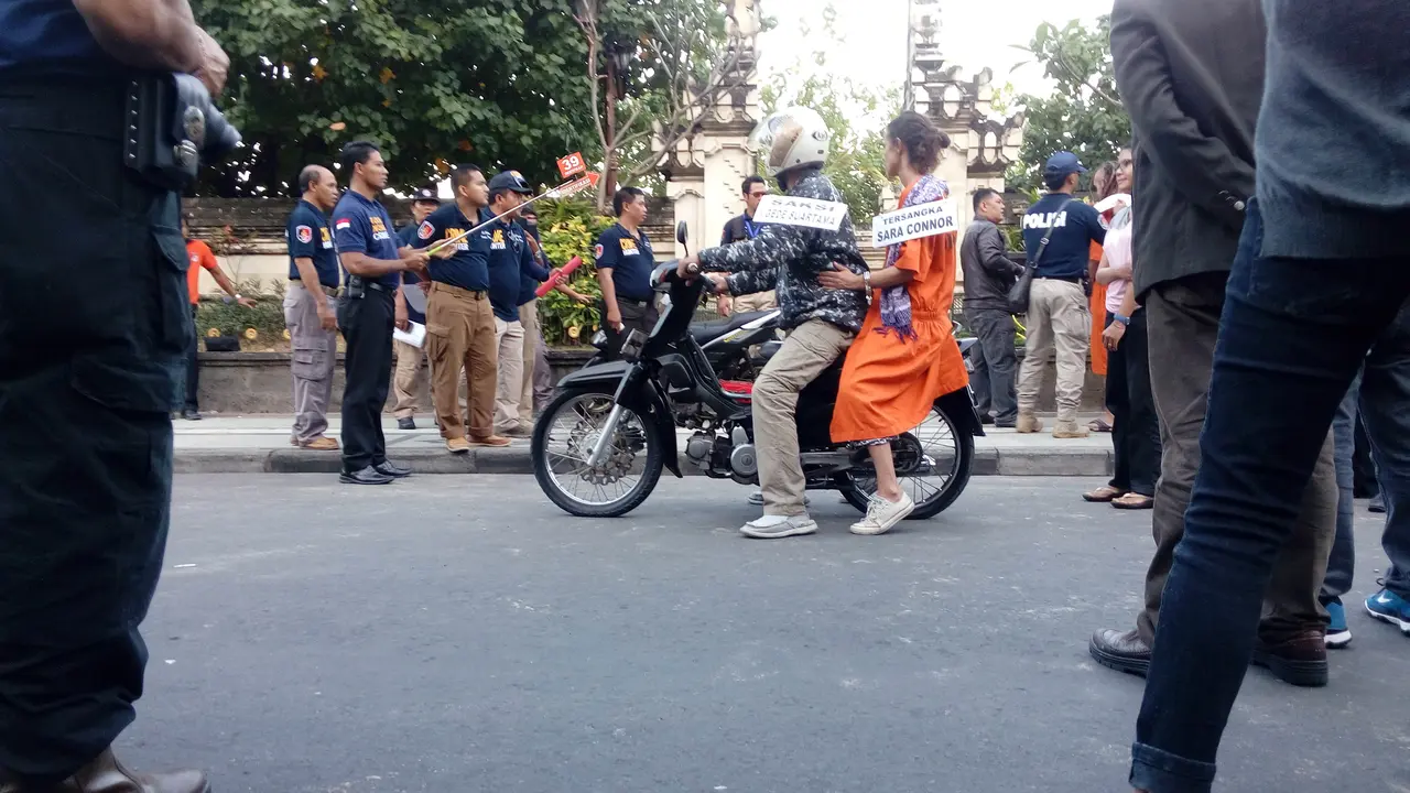 Rekonstruksi pembunuhan Aipda I Wayan Sudarsa