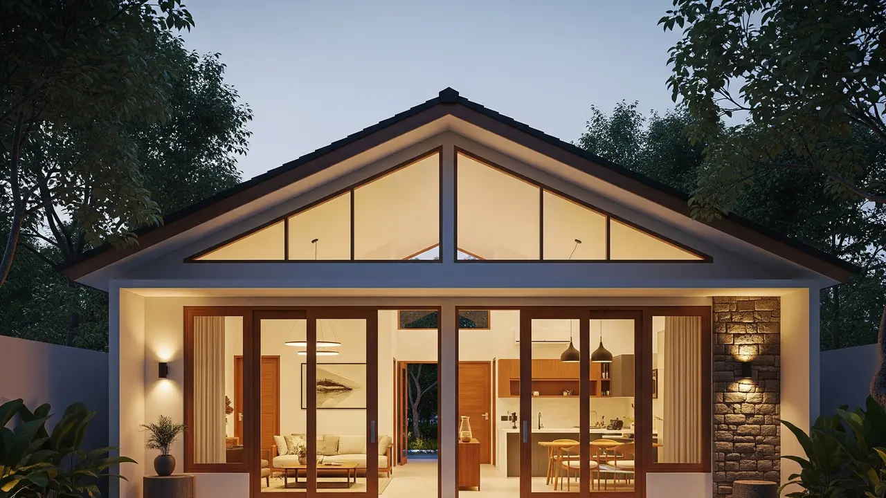 9 Model Rumah Minimalis 1 Lantai dengan Atap Tinggi dan Jendela Besar, Fungsionalitas dan Estetika Modern
