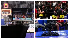Para pencinta bola basket tak hanya mempu menikmati Piala Dunia FIBA 2023 dari arenanya langsung. Mereka juga bisa menyaksikan seluruh laga dari layar kaca. Tayangannya pun dikemas dengan kualitas dunia. Banyak sudut-sudut pengambilan gambar yang kadang tak bisa terlihat jika menonton langsung. Hal tersebut berkat didukung teknologi canggih penyiarannya. Berikut ini potret beberapa teknologi canggih penyiaran Piala Dunia FIBA 2023. (Bola.com/Bagaskara Lazuardi)