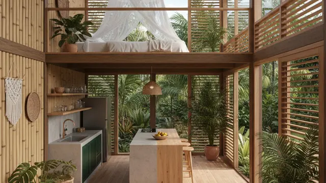 Model Rumah Kecil Tapi Luas dengan Loft di Atas Dapur yang Fungsional