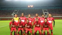 Persipura Jayapura saat melawan PSS Sleman dalam uji coba di Stadion Maguwoharjo, Sleman, Kamis (9/5/2019). (Bola.com/Vincentius Atmaja)