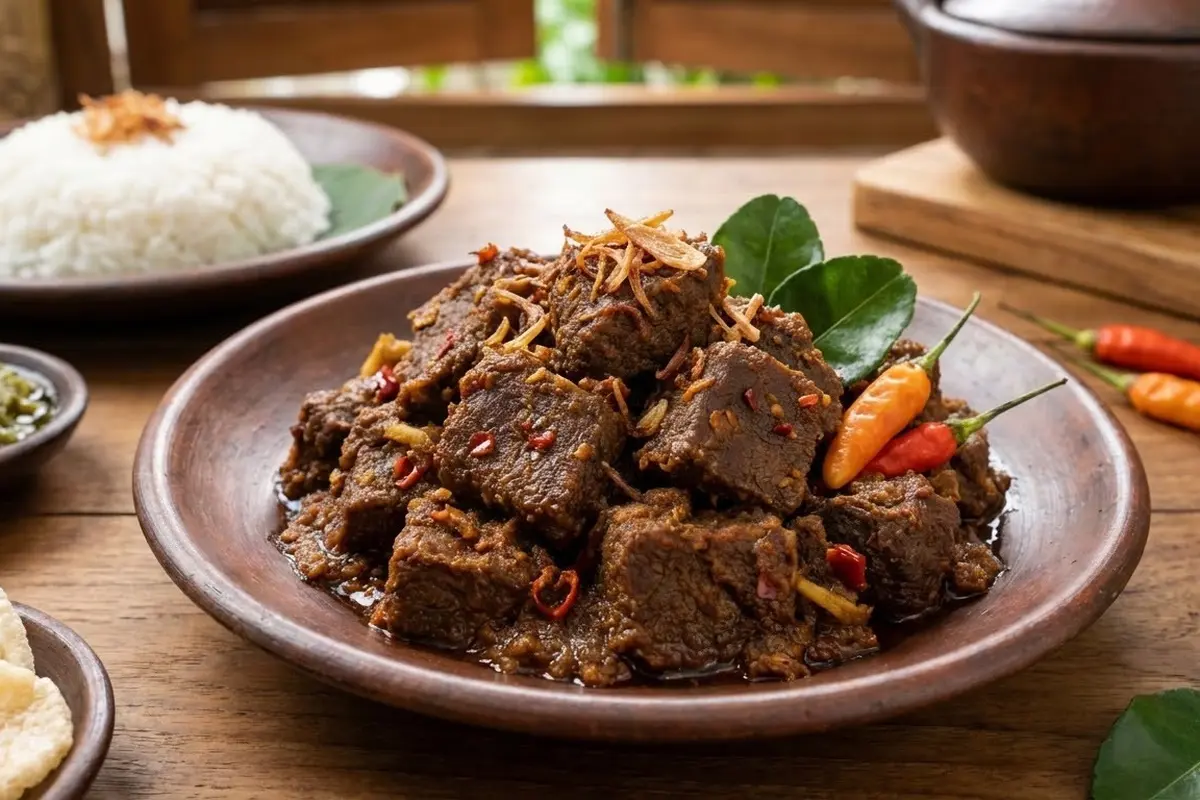 Rendang Daging Tanpa Santan, Ide Menu Lebaran untuk yang Lagi Diet/Gemini AI