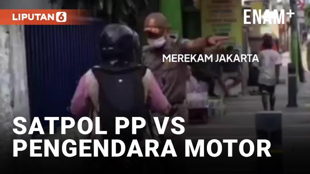 Dilarang Lewat Trotoar, Pengendara Motor Bentak Satpol PP