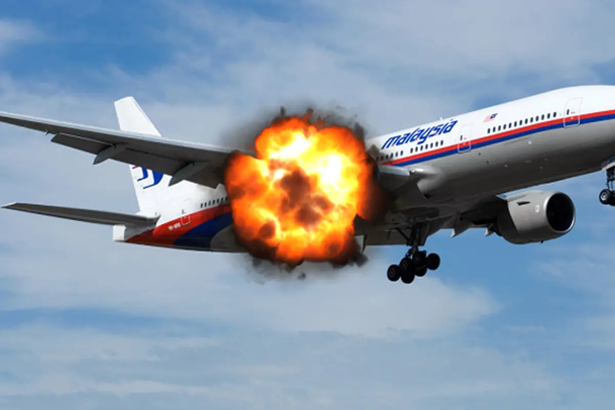 Ilustrasi MH17 terbakar 