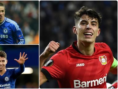 Chelsea resmi mengumumkan perekrutan Kai Havertz dengan transfer seharga 80 juta euro. Pemain asal Jerman ini menjadi salah satu pembelian termahal Chelsesa di bursa transfer. Berikut Kai Havertz dan 5 pembelian termahal Chelsea di bursa transfer. (kolase foto AFP)