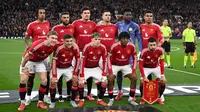 Manchester United saat mengalahkan Lyon dengan skor 5-4 pada leg kedua perempat final Liga Europa 2024/2025. (Oli SCARFF / AFP)