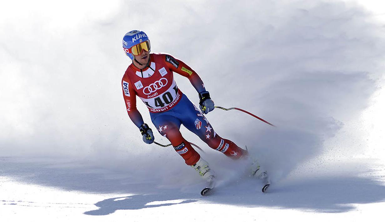 Penampilan peski AS, Jared Goldberg, pada Kejuaraan Dunia FIS di Gunung Beaver Creek, AS, Rabu (2/12/2015). (Reuters/Michael Madrid)