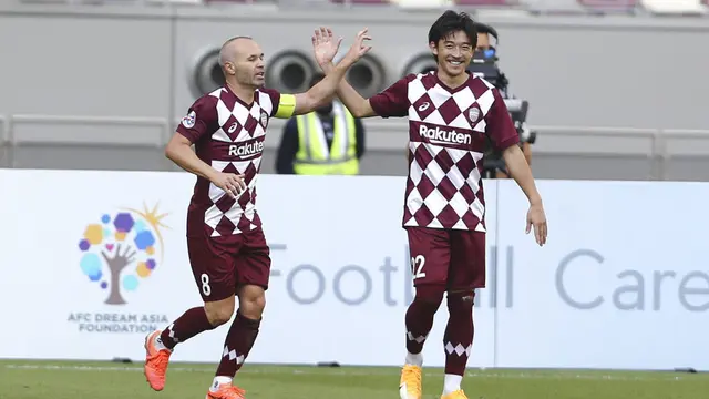 FOTO: Andres Iniesta Jadi Pahlawan, Vissel Kobe Tembus Perempat Final Liga Champions