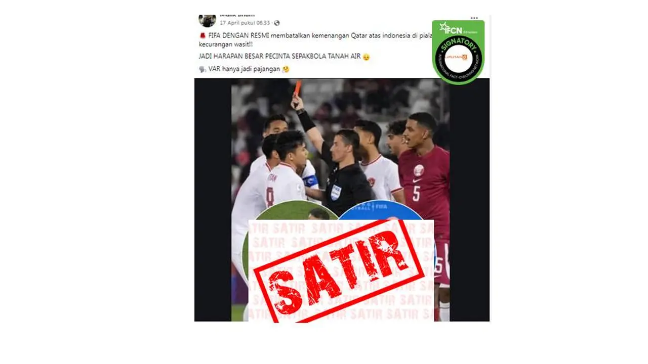 Cek fakta FIFA batalkan kemenangan Qatar atas Timnas Indonesia di Piala Asia U-23