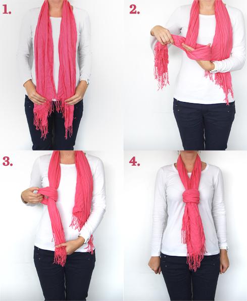 Mengikat skarf dengan gaya simpul palsu. | Foto: copyright goodhousekeeping.co.za