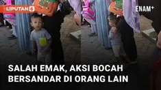 Seorang bocah salah bersandar di orang lain mengundang perhatian