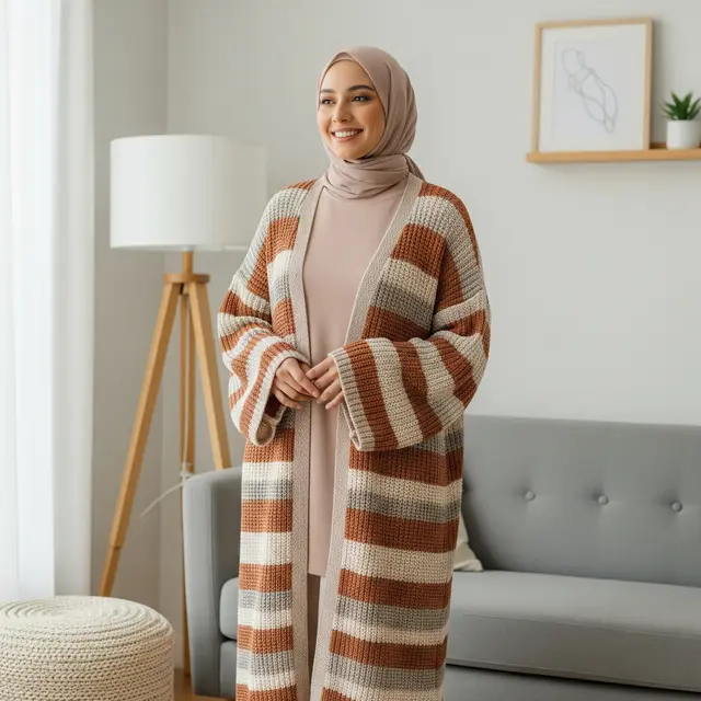 Cardigan Panjang Wanita Muslimah Model Terbaru