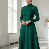 Desain Gaun Brokat Sederhana Tanpa Aksen Payet/ Ilustrasi Gemini AI