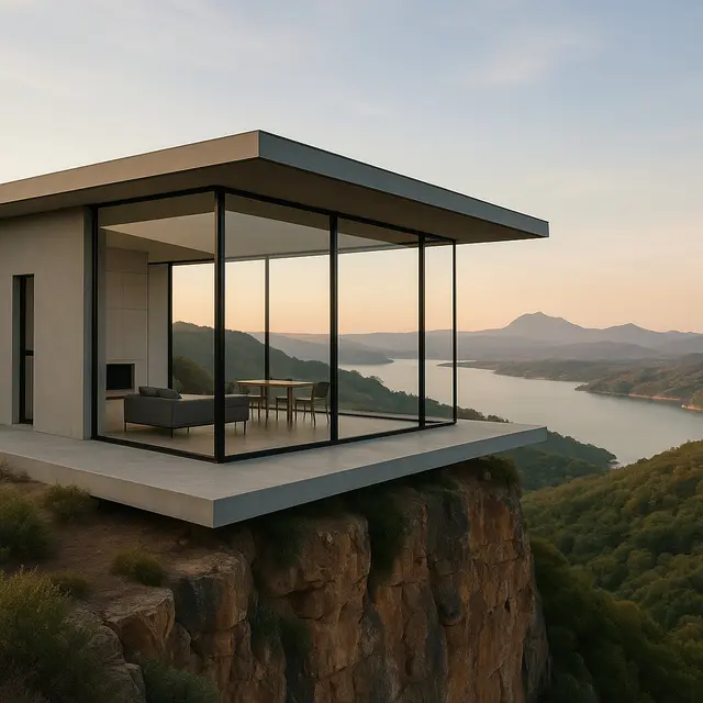 Desain Rumah Minimalis di Tepi Tebing