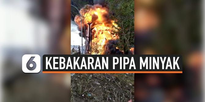 VIDEO: Kebakaran Pipa Minyak Pertamina di Cimahi