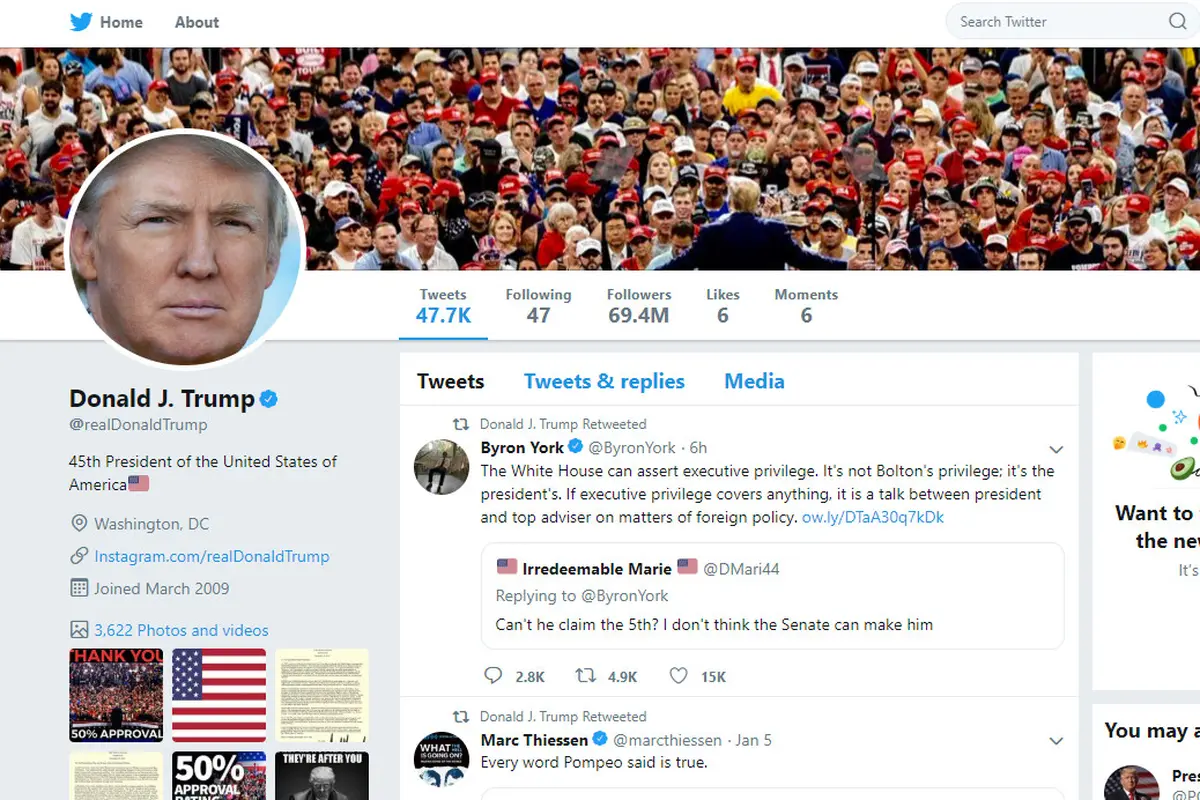Akun Twitter Donald Trump
