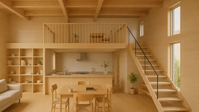 Inspirasi Model Rumah Kayu Tropis Mezzanine/Ilustrasi oleh AI