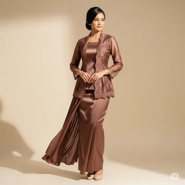 12 Contoh Model Baju Brokat Kombinasi Satin Terbaru yang Elegan dan Trendi