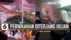 Acara resepsi pernikahan diterjang badai. Pengantin perempuan hingga tidak sadarkan diri.