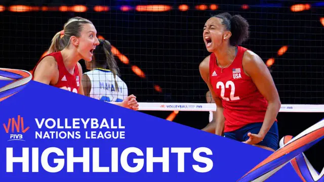VIDEO: Highlights Volleyball Nations League, Tim Putri Amerika Serikat Kalahkan Tim Putri Brasil 3-1