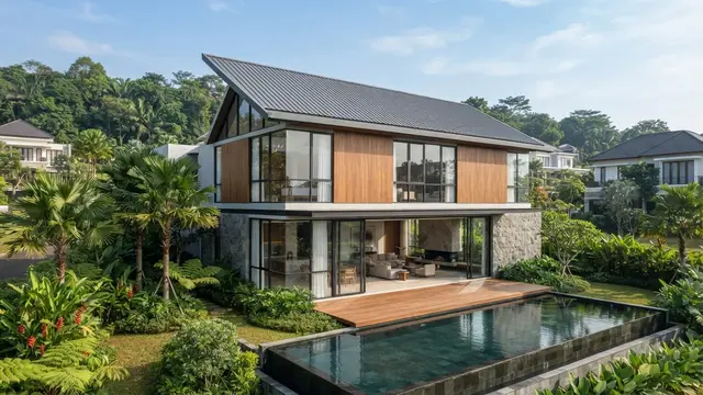 Desain Rumah Minimalis Atap Miring yang Terlihat Mewah