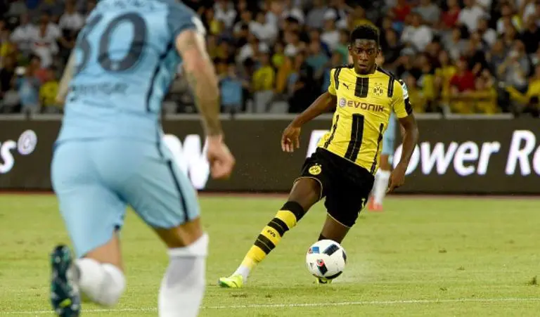 Winger Borussia Dortmund asal Prancis, Ousmane Dembele. (AFP/Wang Zhao)