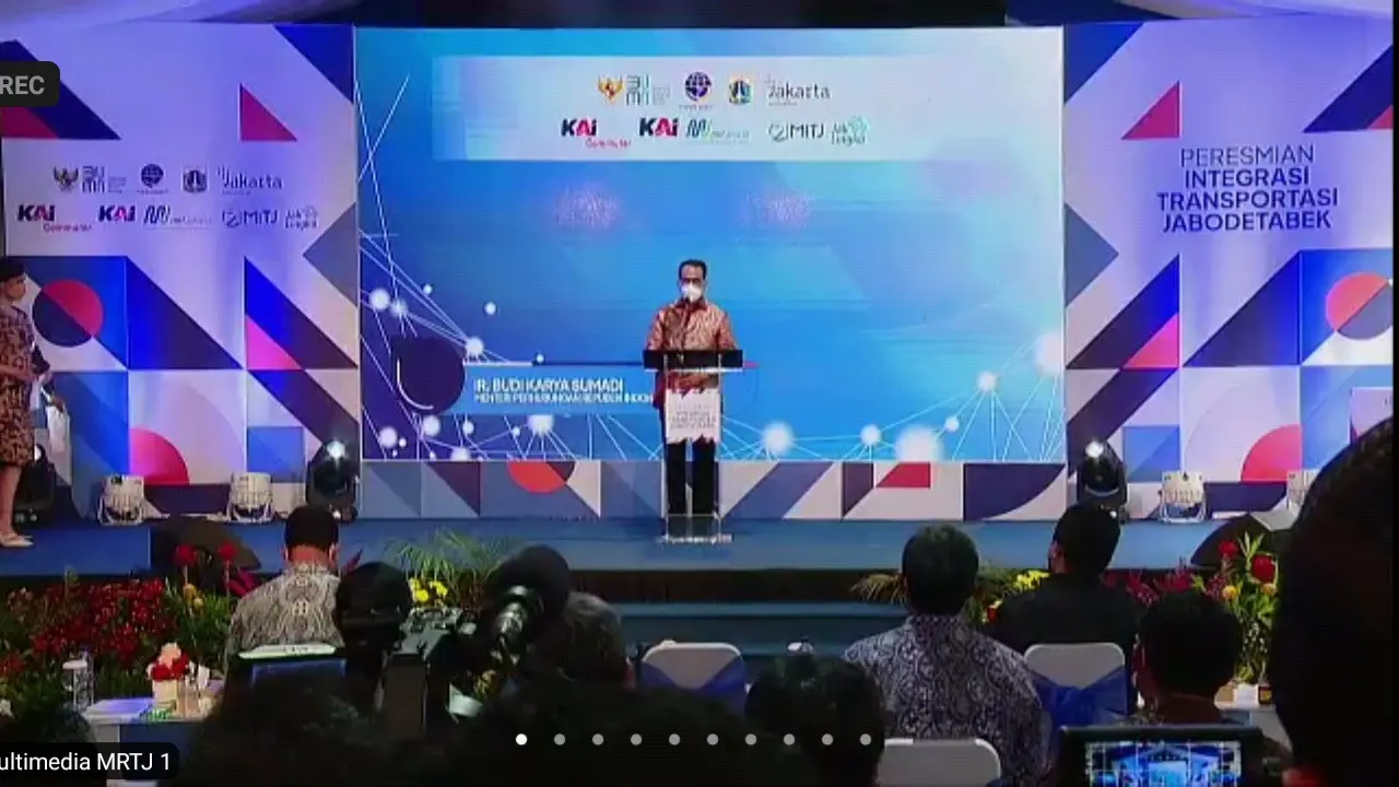 Menteri Perhubungan Budi Karya Sumadi meresmikan Integrasi Transportasi Jabodetabek