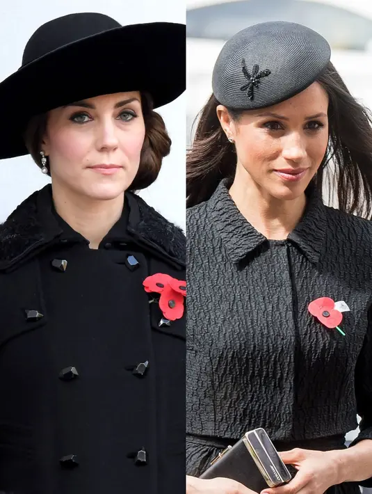 Ketika Kate Middleton dan Meghan Markle kembaran pin bunga. Lucu banget! (Getty Images/Cosmopolitan)
